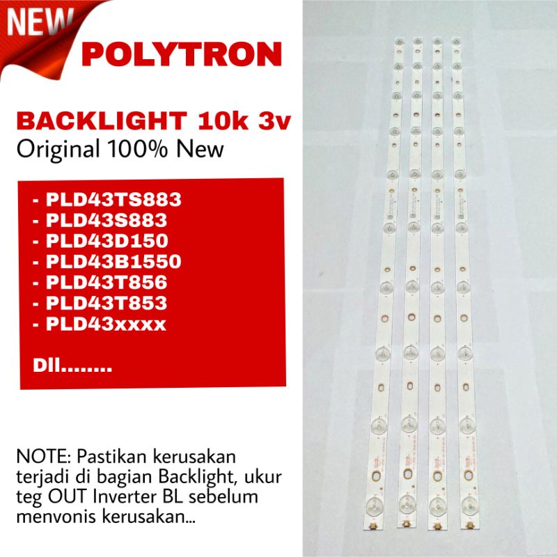 BACKLIGHT ORIGINAL TV LED POLYTRON FOR 43inc