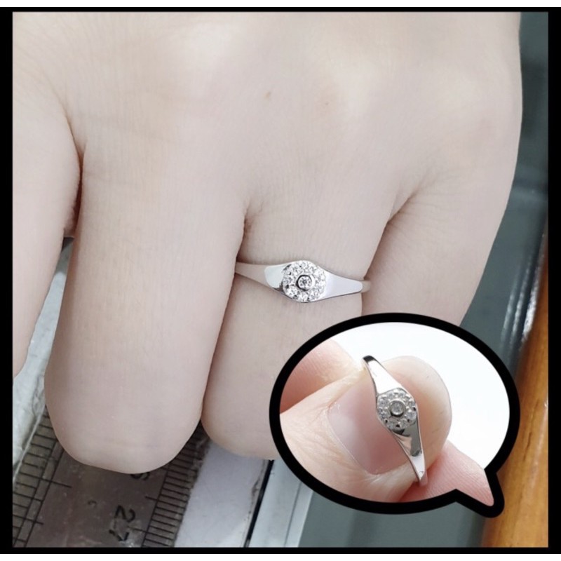 Cincin perak 925 lapis emas putih perhiasan cincin wanita perak 925 lapis emas putih