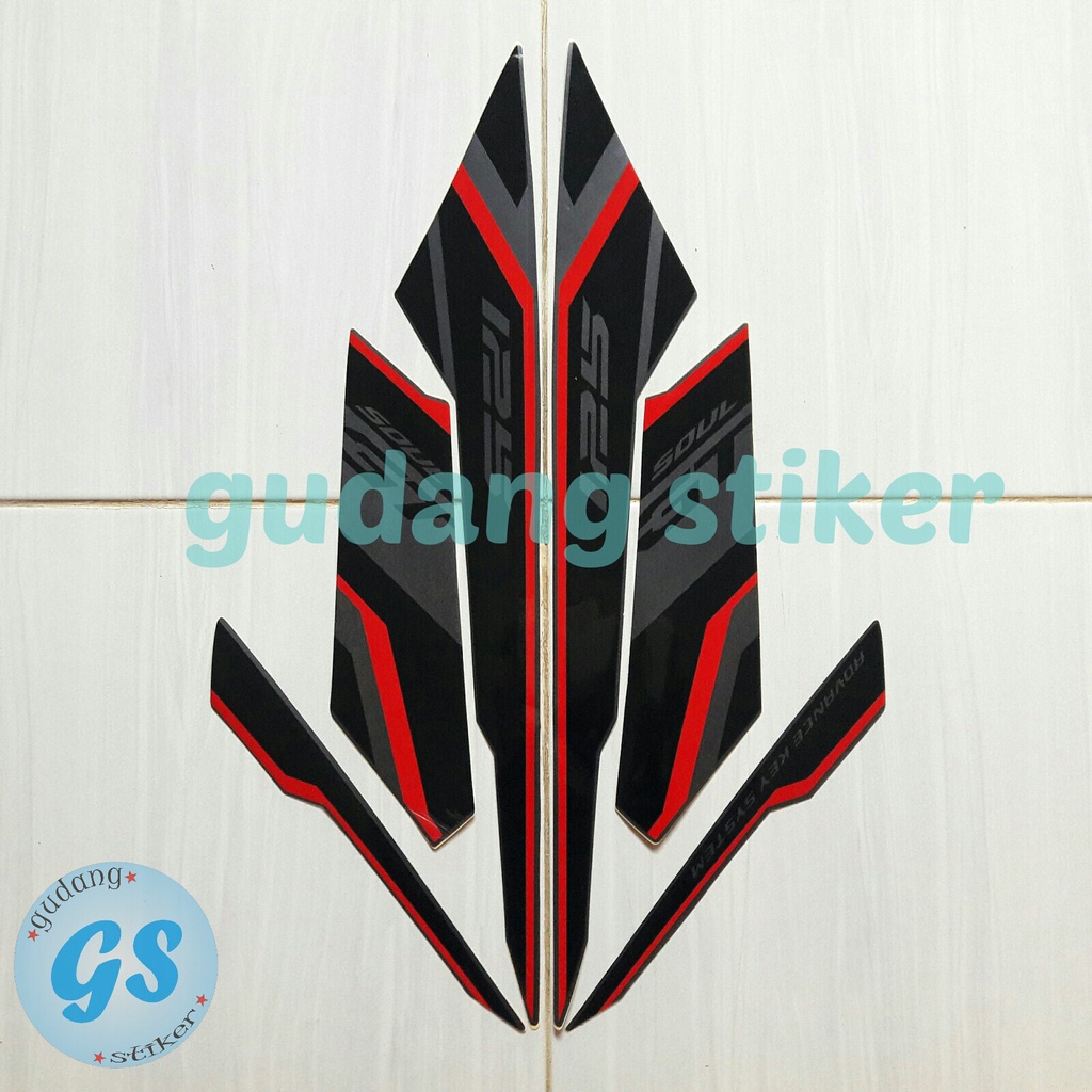 Striping stripping sticker motor Soul gt 125 2018 Abu-merah