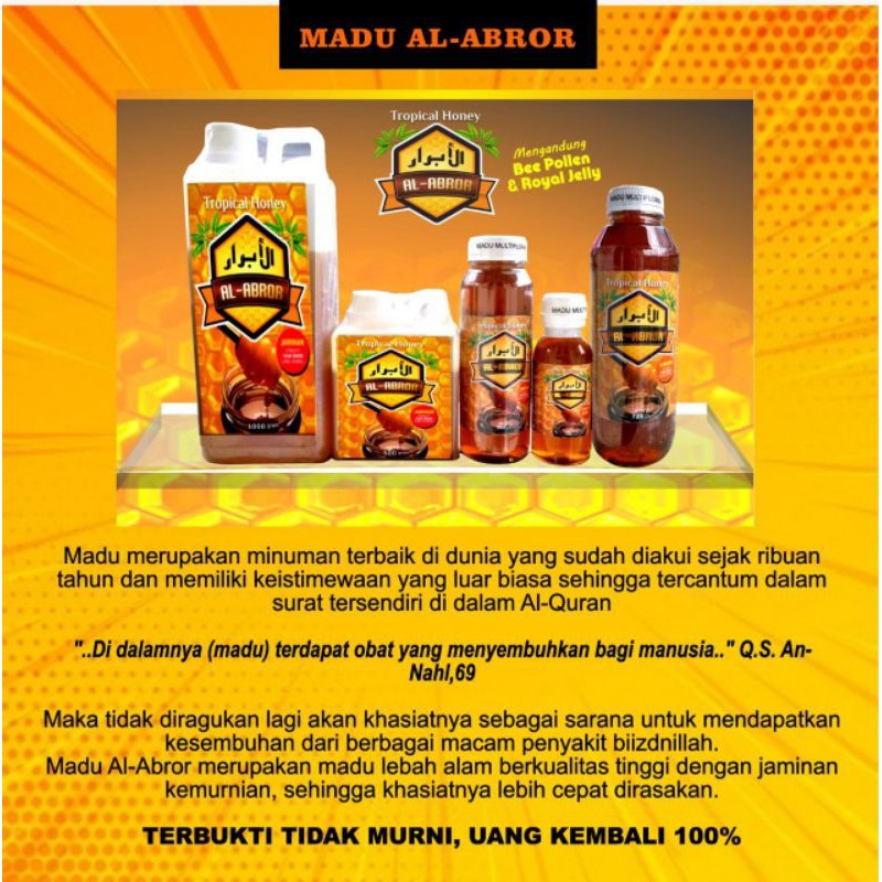 

madu murni asli 100% berasal dari peternakan lebah sendiri