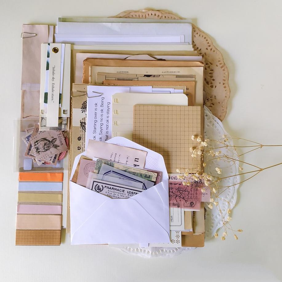 

[PRODUK A88MD] Journal Kit Bujo Vintage Journaling Kit Aesthetic Jurnal Kit 120pcs Medium Bundle EA0