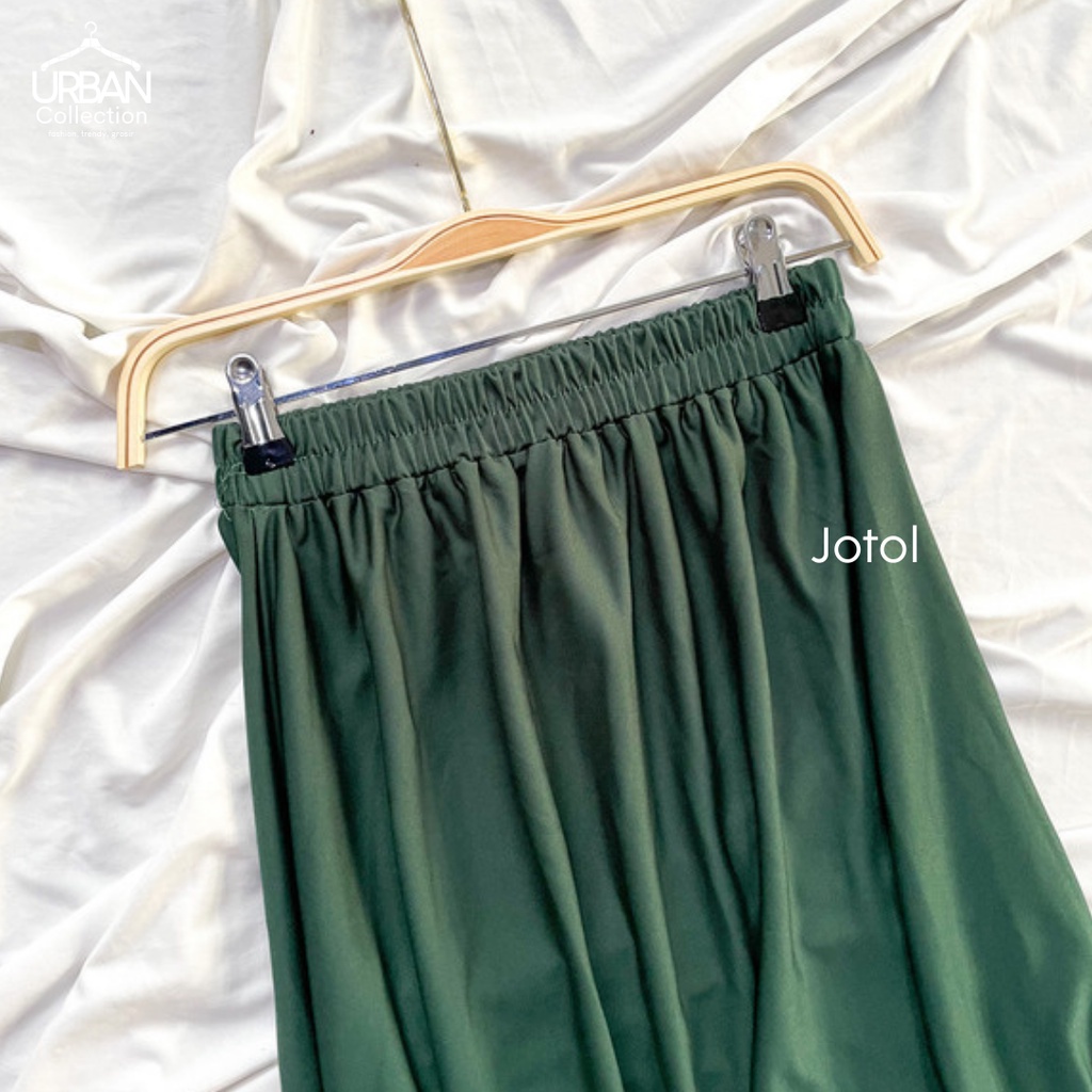 ROK POLOS MAYUNG PREMIUM / BASIC SKIRT / ROK PERREMPUAN / SKIRT / M FIT TO XLL-Hijau Botol