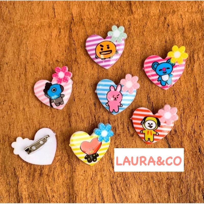 Bros Pin Bt21 karakter bts 12pc grosir lusinan termurah