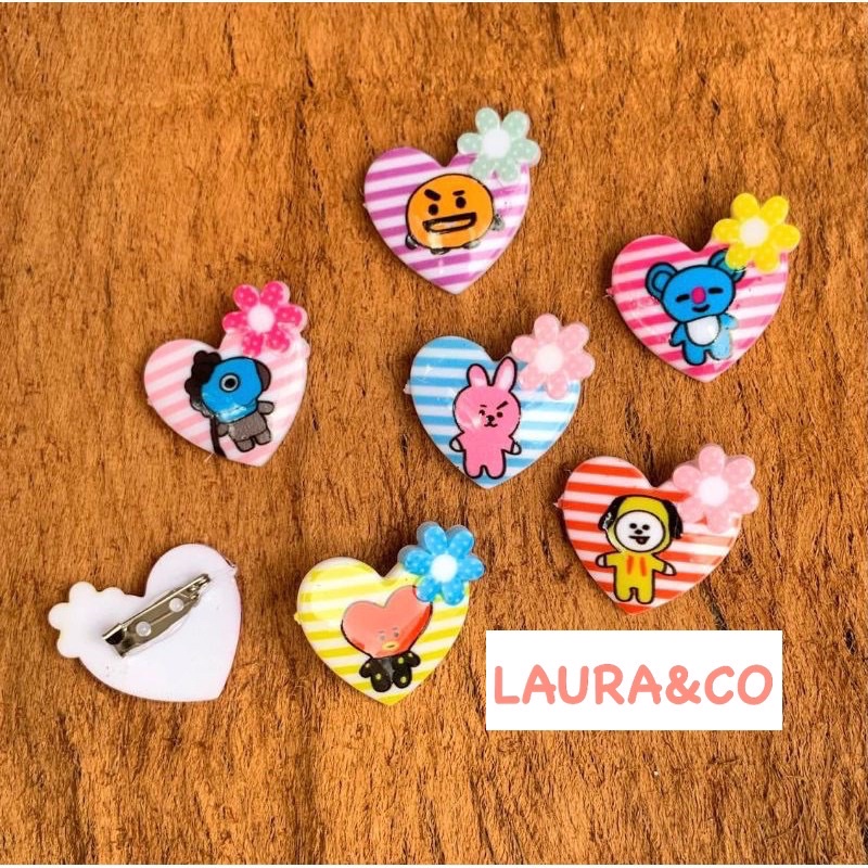 Bros Pin Bt21 karakter bts 12pc grosir lusinan termurah