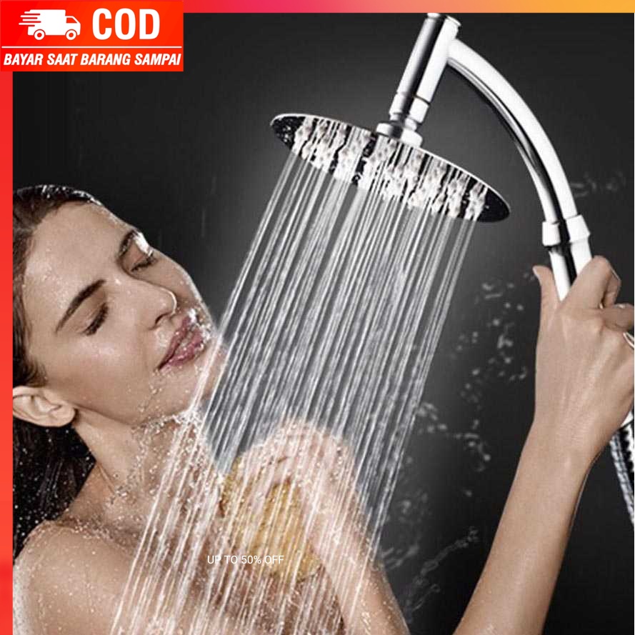 (100% BARANG ORI) BATHE PROJECT Kepala Shower Mandi 8 Inch Stainless Steel - ADQ0098