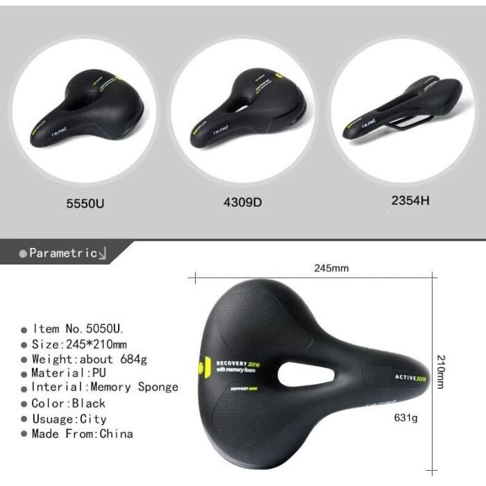 Sadel Sepeda REMED by SELLE ROYAL Memory Foam Saddle MTB Roadbike Aksesoris Bersepeda OCEAN MART OCEANMART