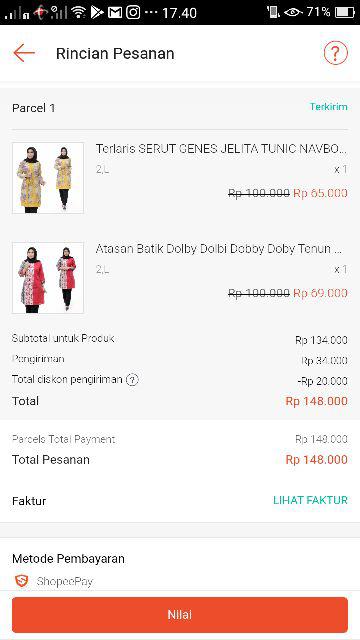 Terlaris Serut Genes Jelita Tunic Tunik Batik Modern Wanita