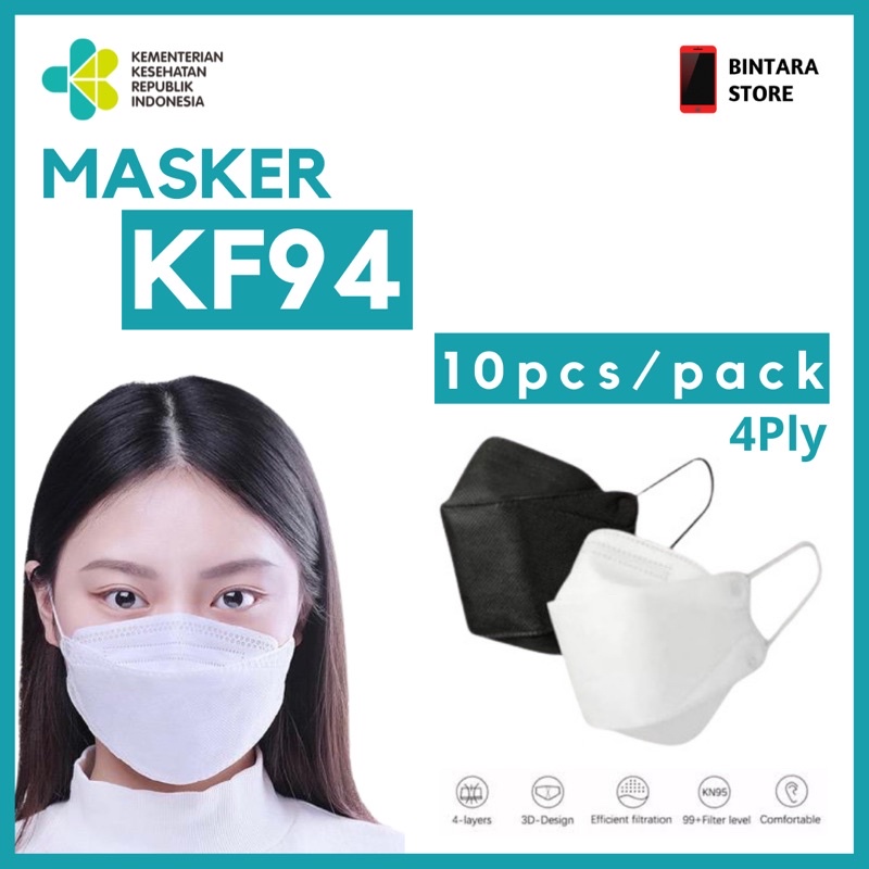 MASKER KF94 Isi 10pcs 4Ply Earloop Disposable