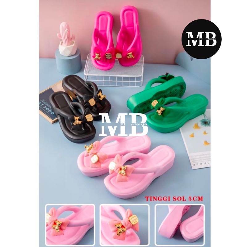 SANDAL JELLY WEDGES JEPIT JIBBITZ BEAR EVA RUBBER EMPUK RINGAN MELISSA