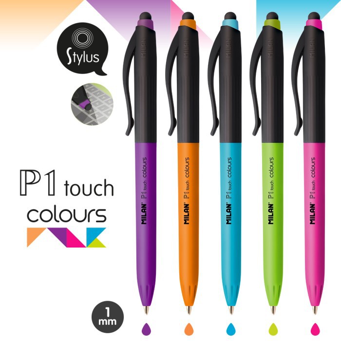 

Milan Pulpen Ballpoint P1 Stylus Colours 1mm Lucu Aesthetic Twist Mechanism