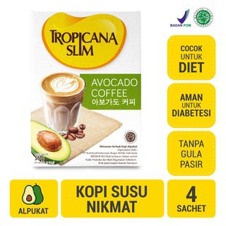 TROPICANA SLIM AVOCADO COFFEE KOPI SUSU RASA ALPUKAT 14 GR ISI 4 SACHET