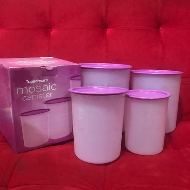 TUPPERWARE MOSAIC CANISTER SET UNGU | TOPLES MOZAIK