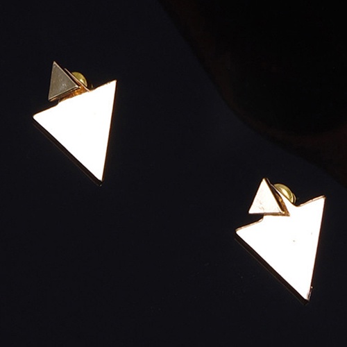Hu Hu Hu Hu Hu Alat Bantu Pasang Kacamata♡ 1 Pasang Anting Tusuk Asimetris Bentuk Segitiga Untuk Wanita