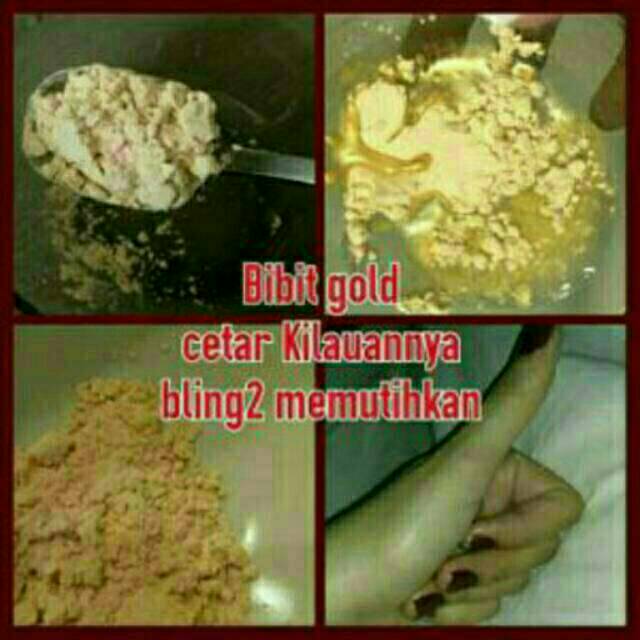 BOOM SALE!! 500GR serbuk GOLD full bibit pemutih EMAS 24K murni pemutih badan ampuh kiloan