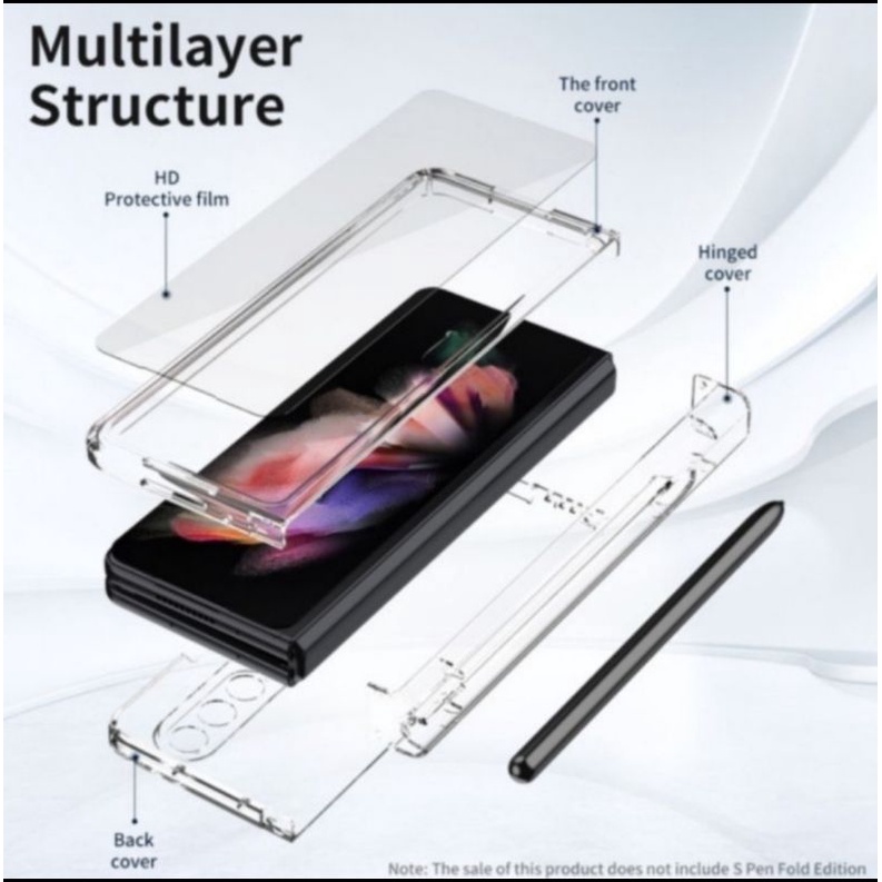 Samsung Z FOLD 4 5G hard case dengan slot stylus dan pelindung engsel