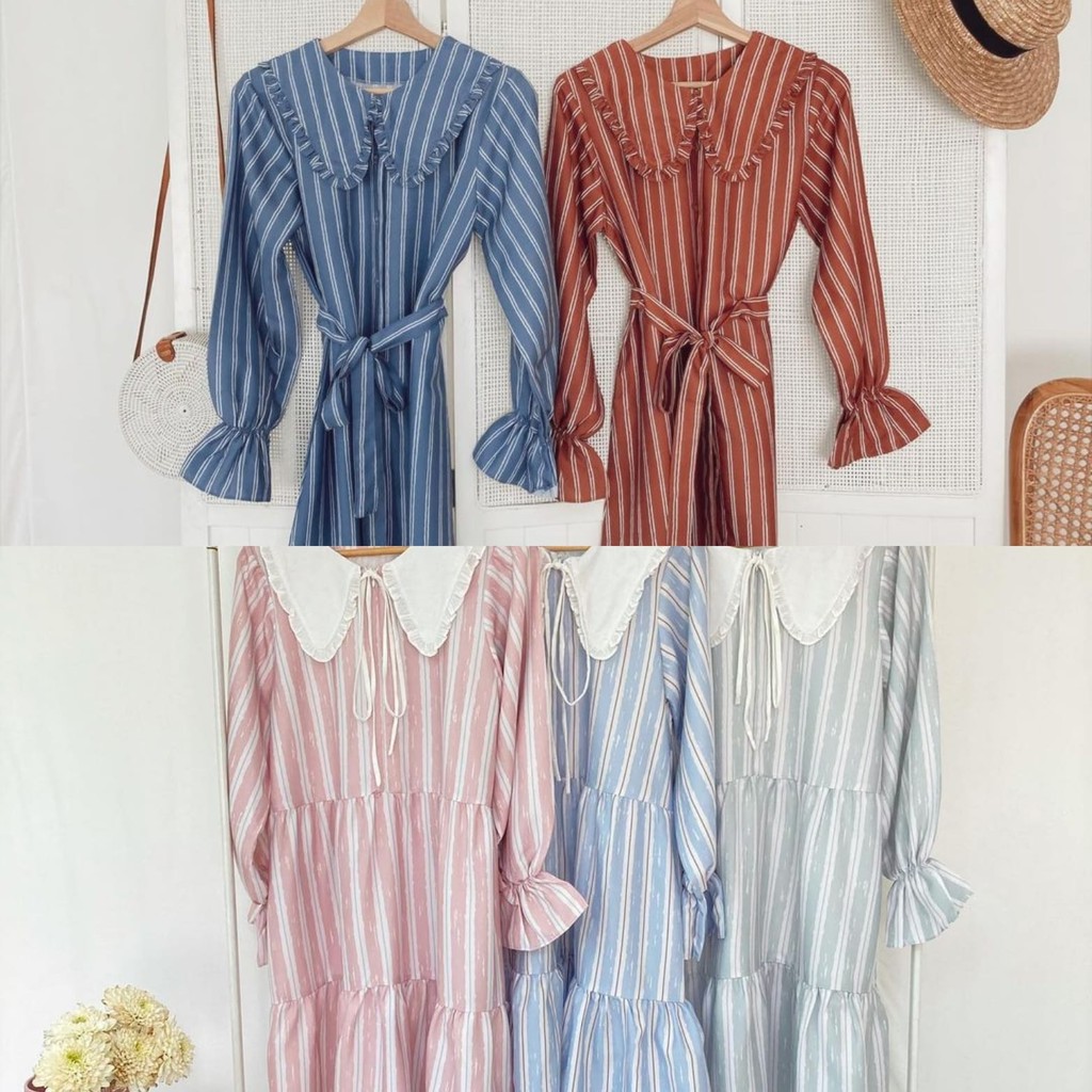 MIDI TUNIK & STRIPES BLOUSE BY VANILLAHIJABOFFICIAL