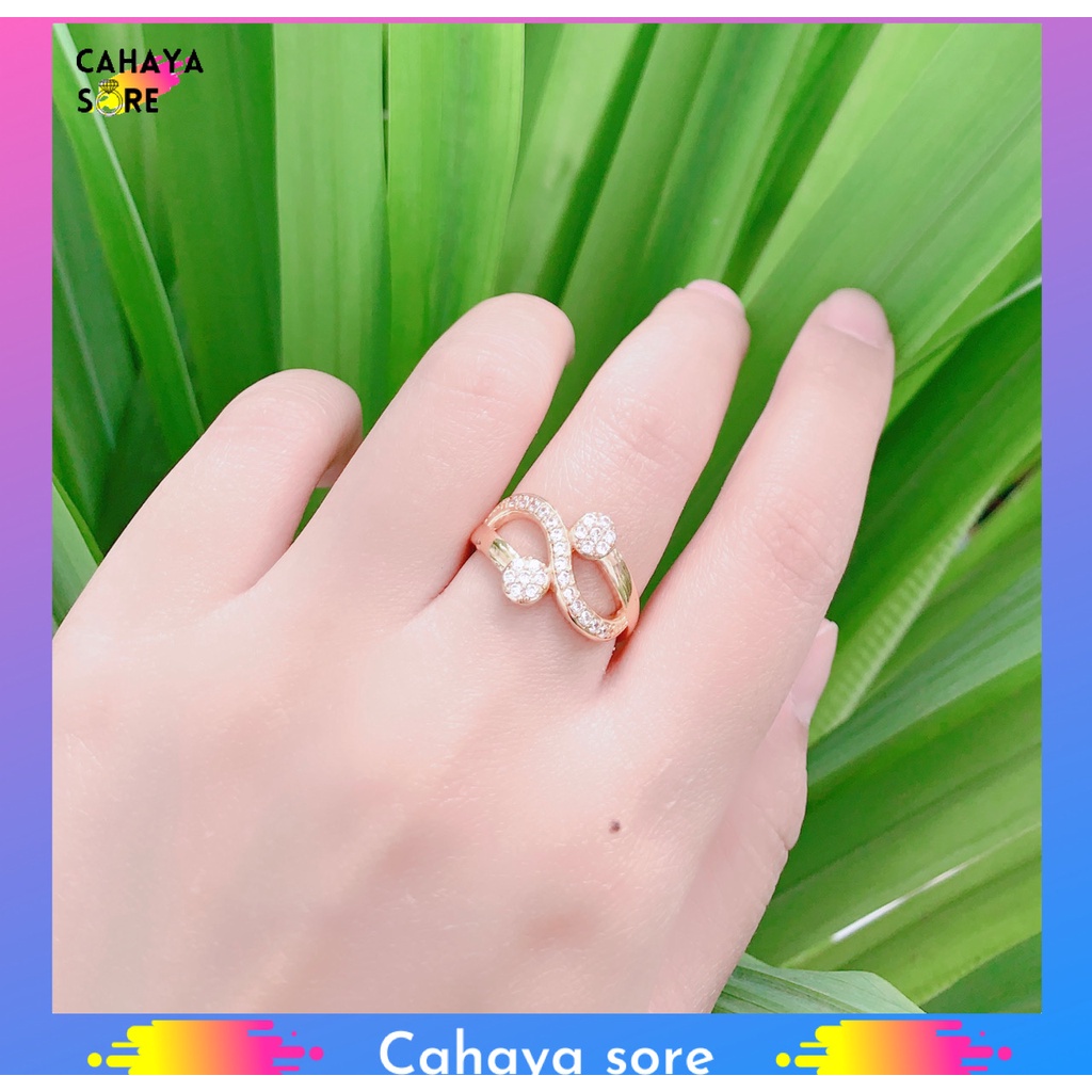 Cincin Xuping Emas Cincin Dewasa Model Permata Double Ball CD41