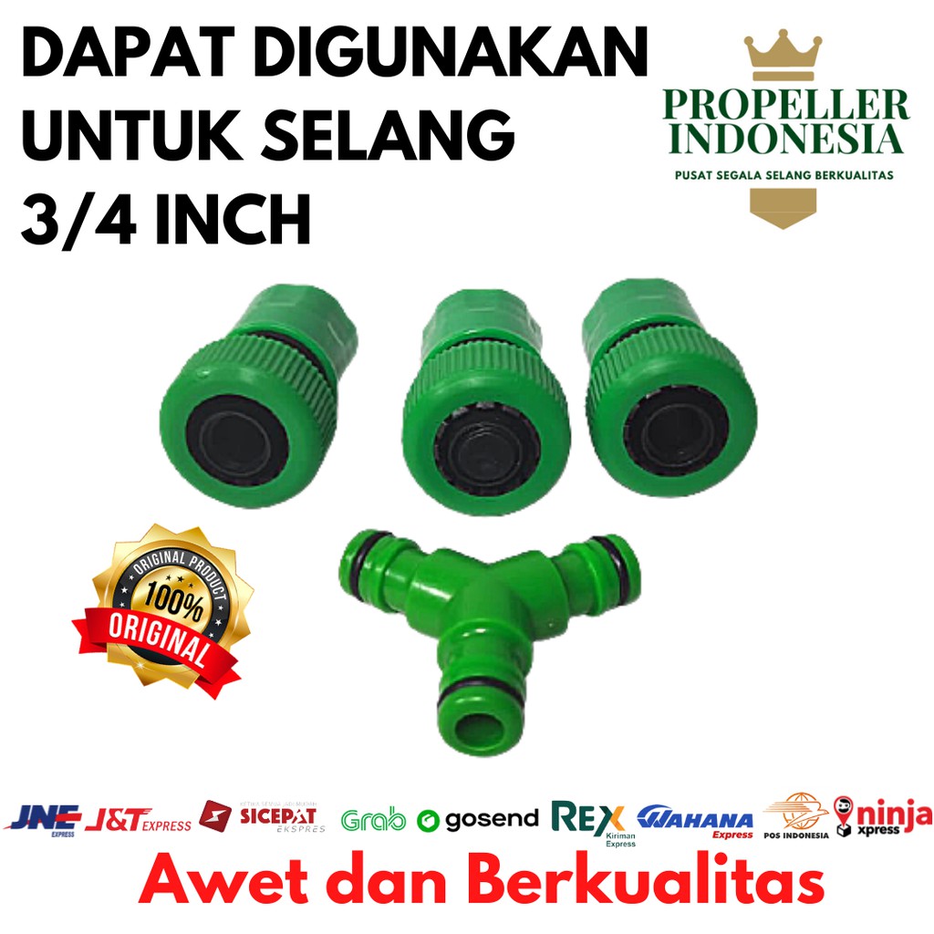 Sambungan Selang Air Paket Quick Connector Selang Konektor Y 3/4&quot;