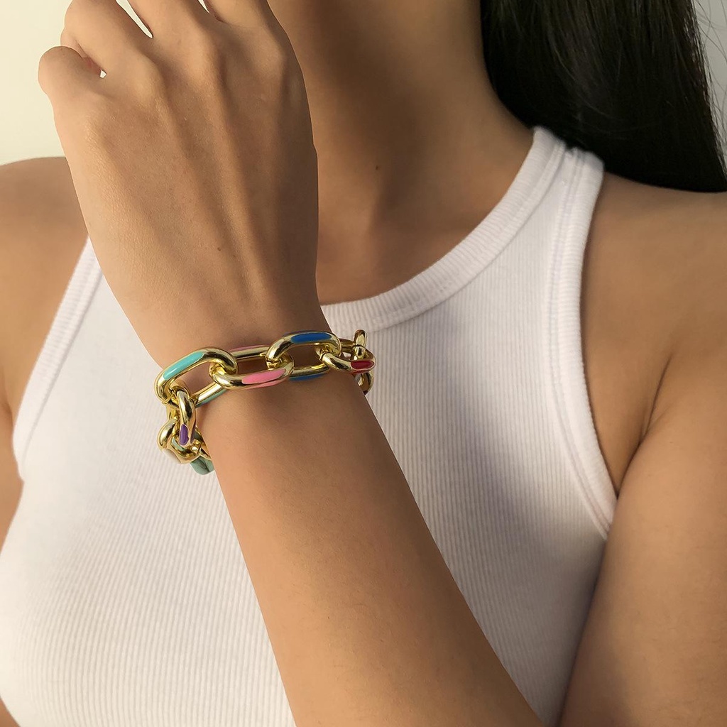 Gelang Nanas Wanita Pria Gelang Pasangan Gotik Warna-Warni