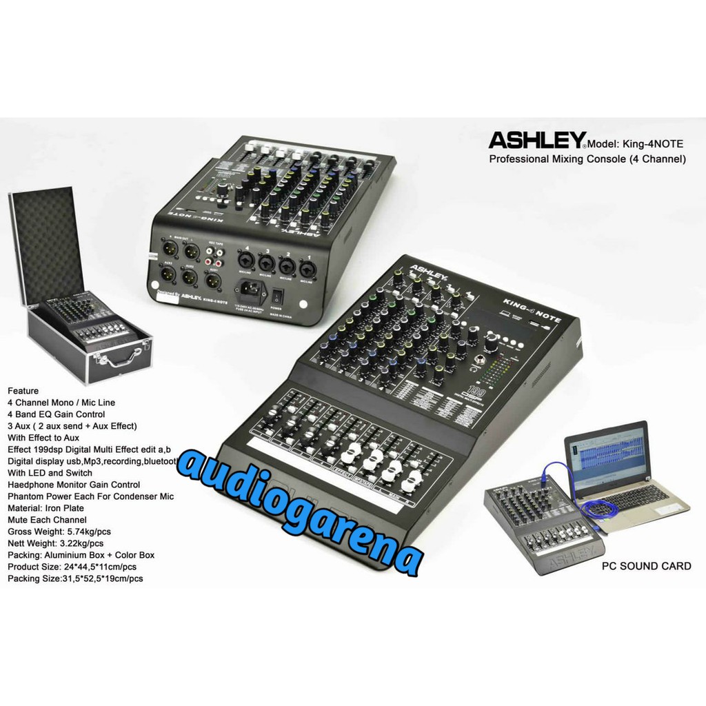 Mixer Ashley King 4NOTE / Mixer Ashley 4 Channel Plus Koper Original