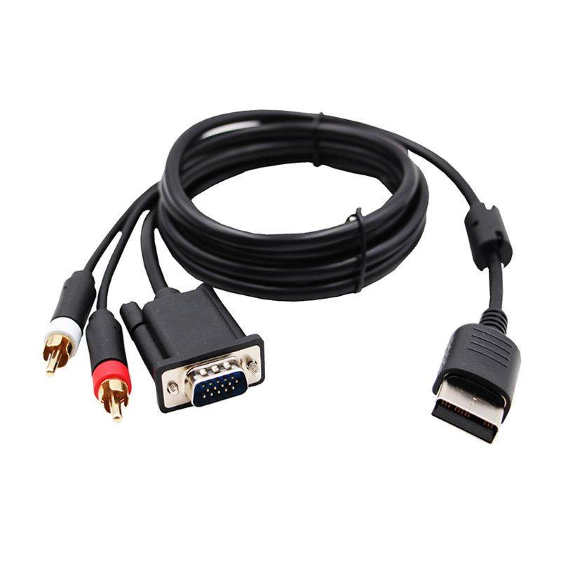 Btsg VGA Monitor Dan RCA+Aksesoris Konsol Adaptor RCA 3.5mm Ke 2-Male