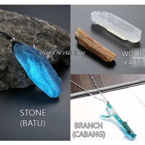 Cetakan Resin Pendant Batu/Kayu/Cabang Mold Silikon Bandul Liontin Kalung MLD227