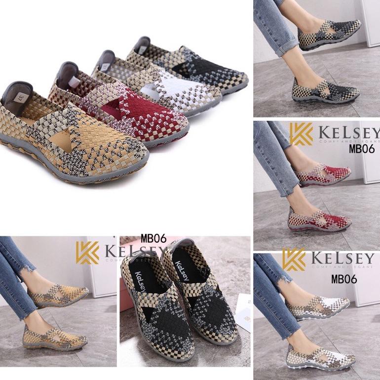 [PRODUK VBELB] NICOLE SEPATU FLAT RAJUT WANITA Kelsey MB06 RAJUT SHOES Flats Shoes Rajut anyaman JNI