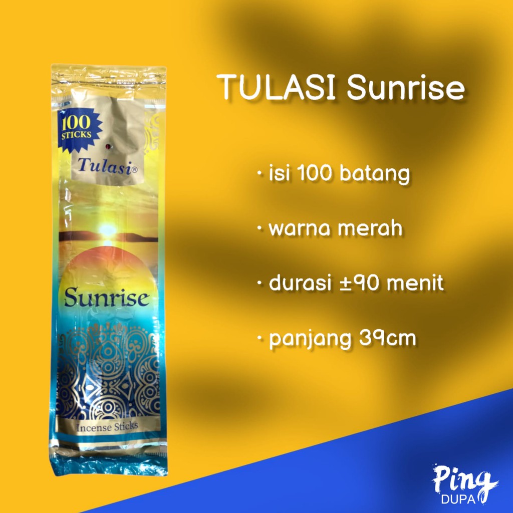 Dupa Hio Sunrise Pouch Plastik Isi 100 Batang By India Tulasi