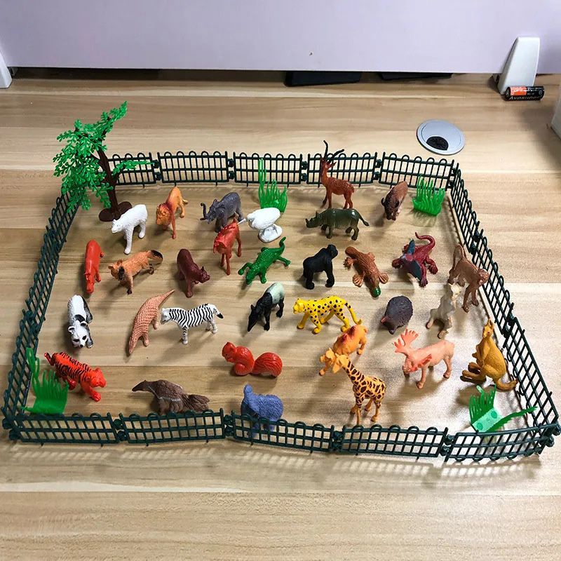 53x Wild Animals Zoo Safari Farm Playset Toy Animal Figures Kids Children Gift