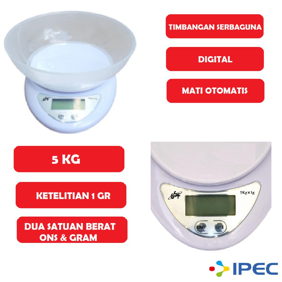 Timbangan Digital Dapur Serbaguna / Timbangan Kue 5 kg -4405