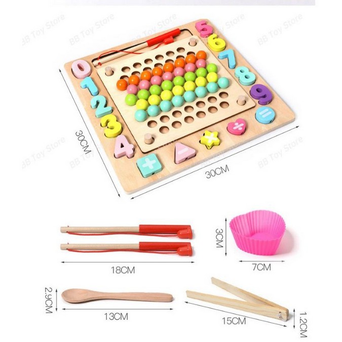 Four unity Beads Holder Mainan Montessori Anak Belajar Warna Match Game Sensory Toys Sensory Play Mainan Sensorik