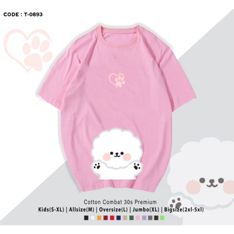 KAOS DOGGY SHIRO WHITE/KAOS KATUN DOGGY GUGUK LUCU