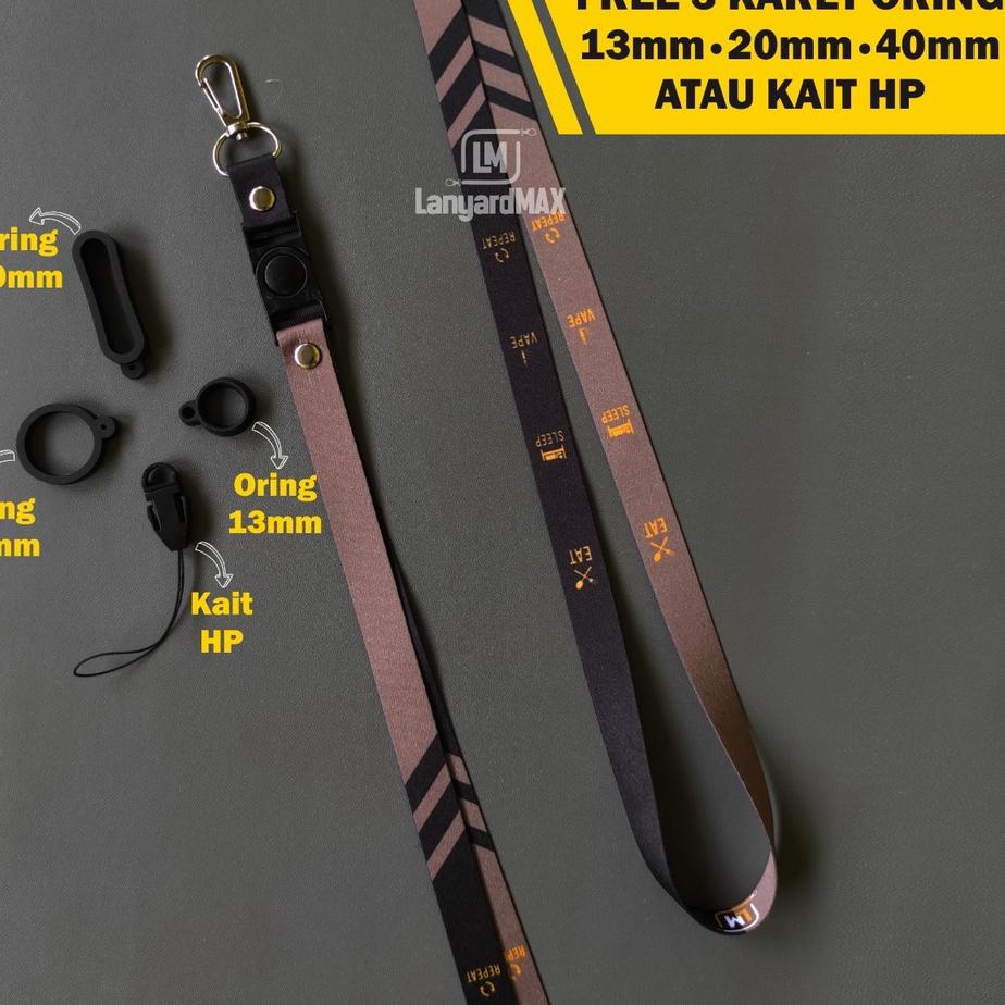 

ㅏ Lanyard Pod HP eat Sleep Vp Repeat 1,5cm ネ