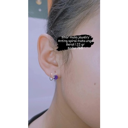 MP ANTING SPIRAL MATA UNGU DEWASA EMAS ASLI