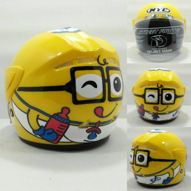 Helm anak NTC motif minion doth