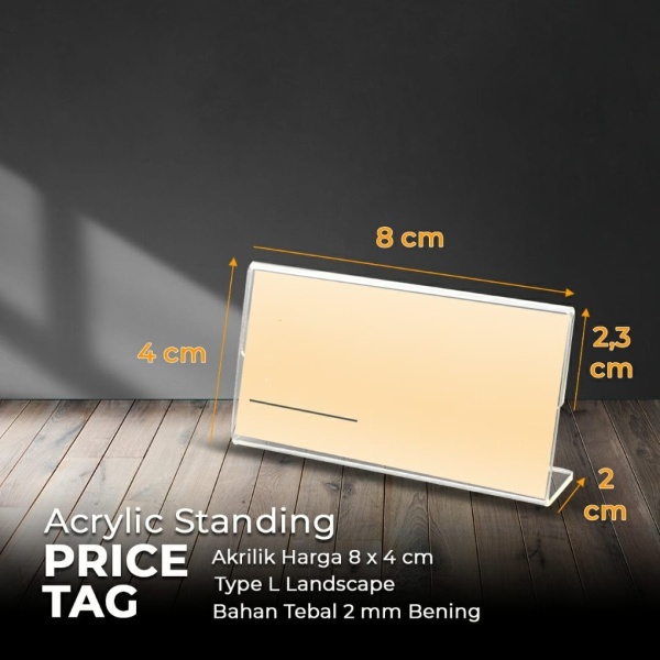 

Akrilik Price Tag Horizontal/Acrylic Standing Harga/Akrilik 4x8cm