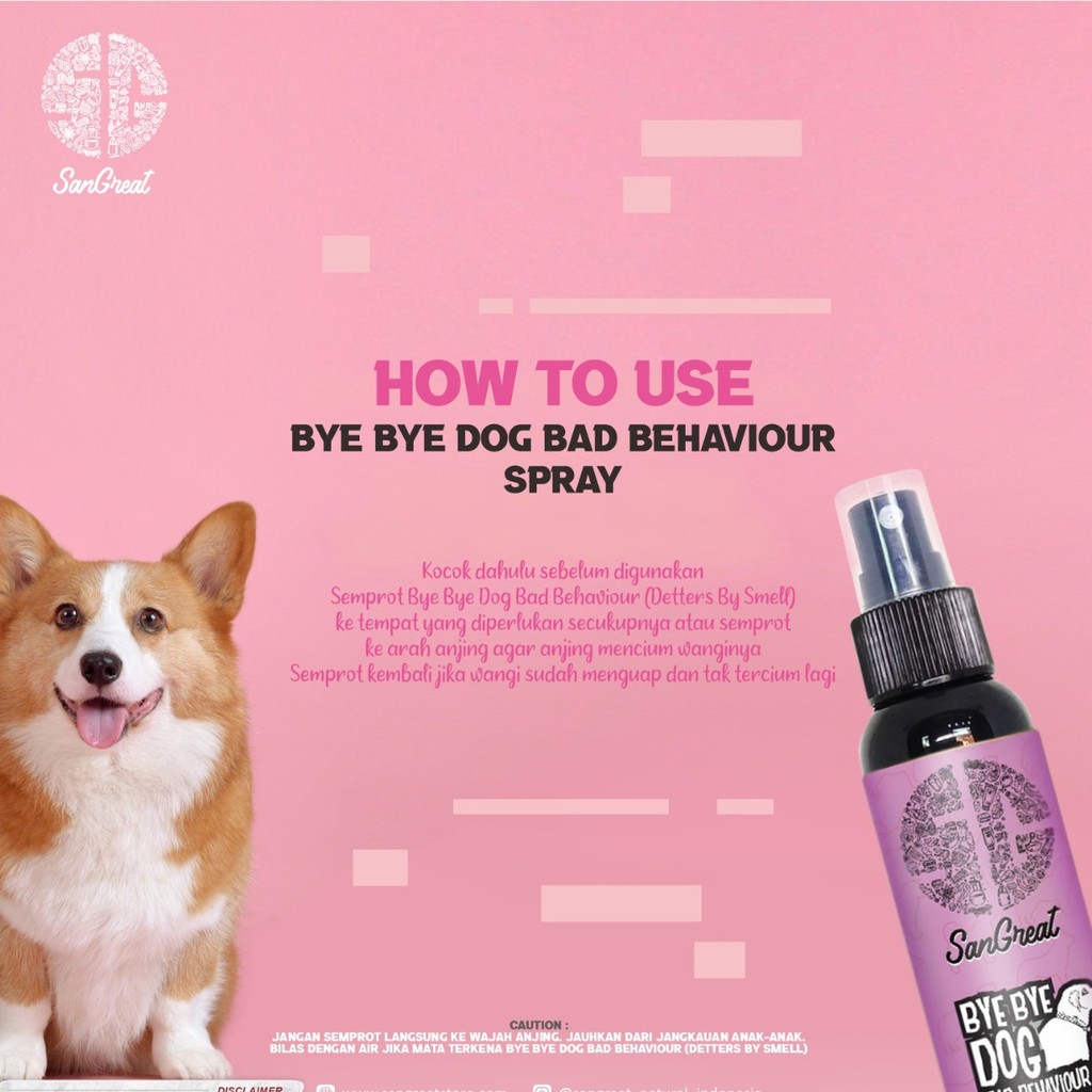 SanGreat Bye Bye Dog Bad Behaviour Paket gel 70 gr dan Spray 100 ml  dog repellent pengusir anjing