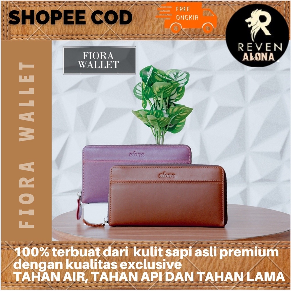 Dompet Wanita Kulit Dompet Panjang Alona FIORRA WALLET  Branded Original Kulit Sapi Asli Premium BY 