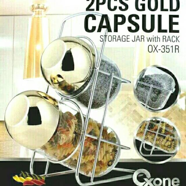 Oxone Ox-351R Toples Topless Kaca Beling Tempat Kue Dengan Tempat Rak Stainless OX 351R Wadah Snack