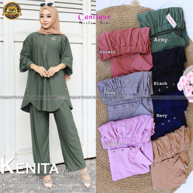 Kenita Eksju Setelan bahan Jersey falencia import Ld jumbo big setelan by cantique