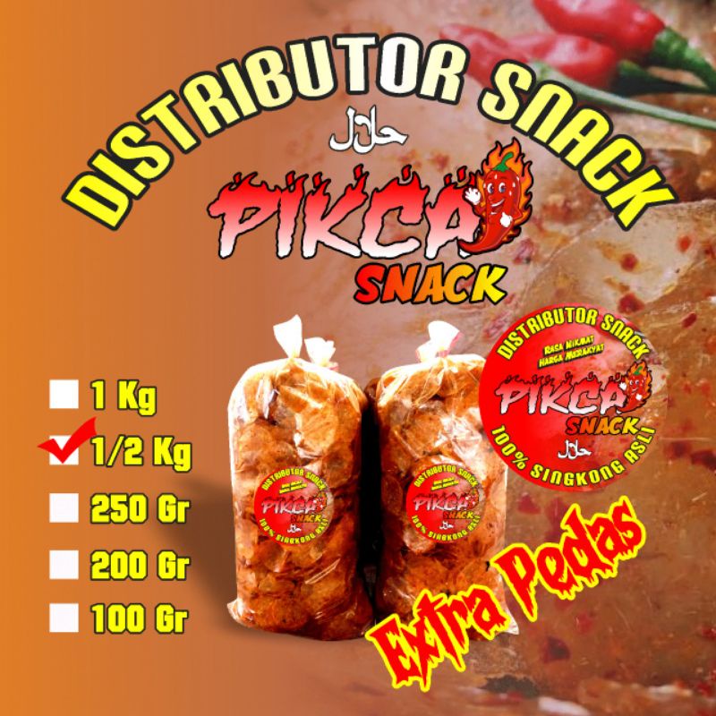 

keripik kaca 1/2kg/keripik kaca daun keruk/kripik kaca extra pedas/keripik kaca/pikca/kripik seblak