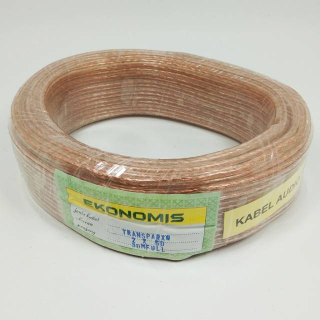 Ekonomis Kabel Transparan 2 x 50 - 30 Meter