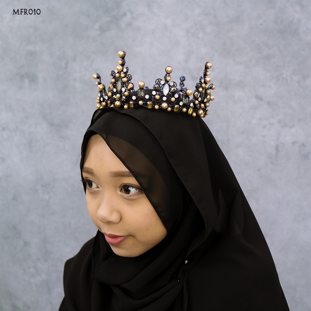 [STOCK TERBATAS] MAHKOTA PENGANTIN FULL ROUND PREMIUM HIJAB DARK MFR010