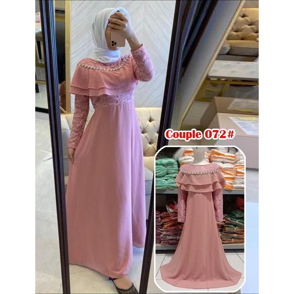 COUPLE 072# Maxi Dress muslim / dress couple ibu dan ank / Dress pesta couple