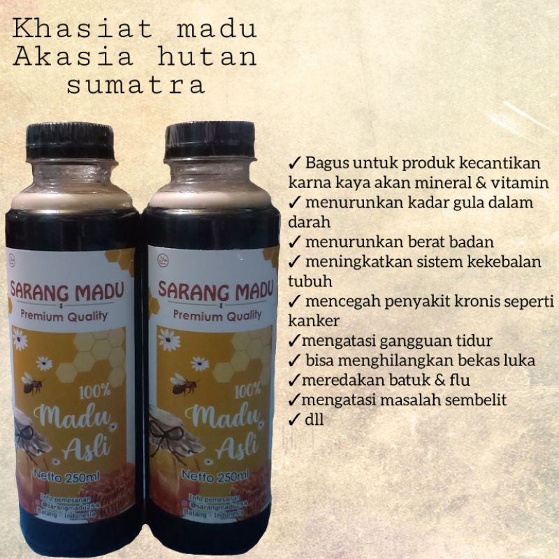 

Madu Asli - Madu akasia Madu hutan sumatra 100% Asli (350ml)