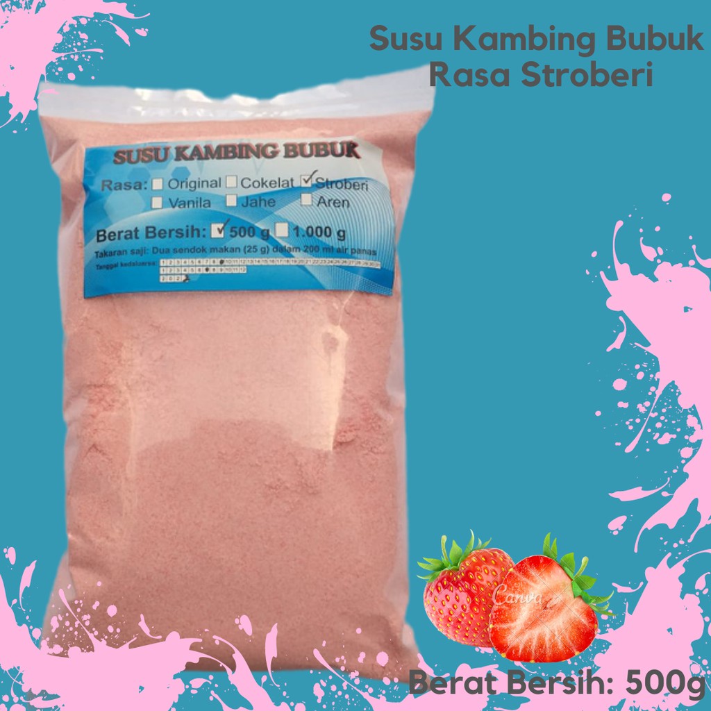 

Susu Kambing Bubuk Curah Strawberry 500 gr