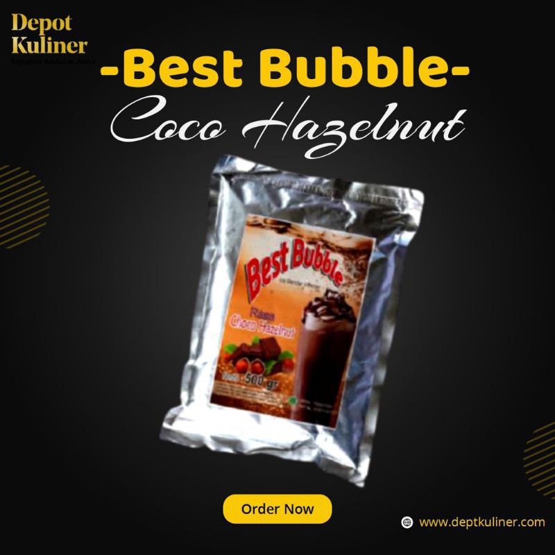 Bubuk Minuman Best Bubble Choco Huzelnut Ice Blended Bubble Powder 500 Gram