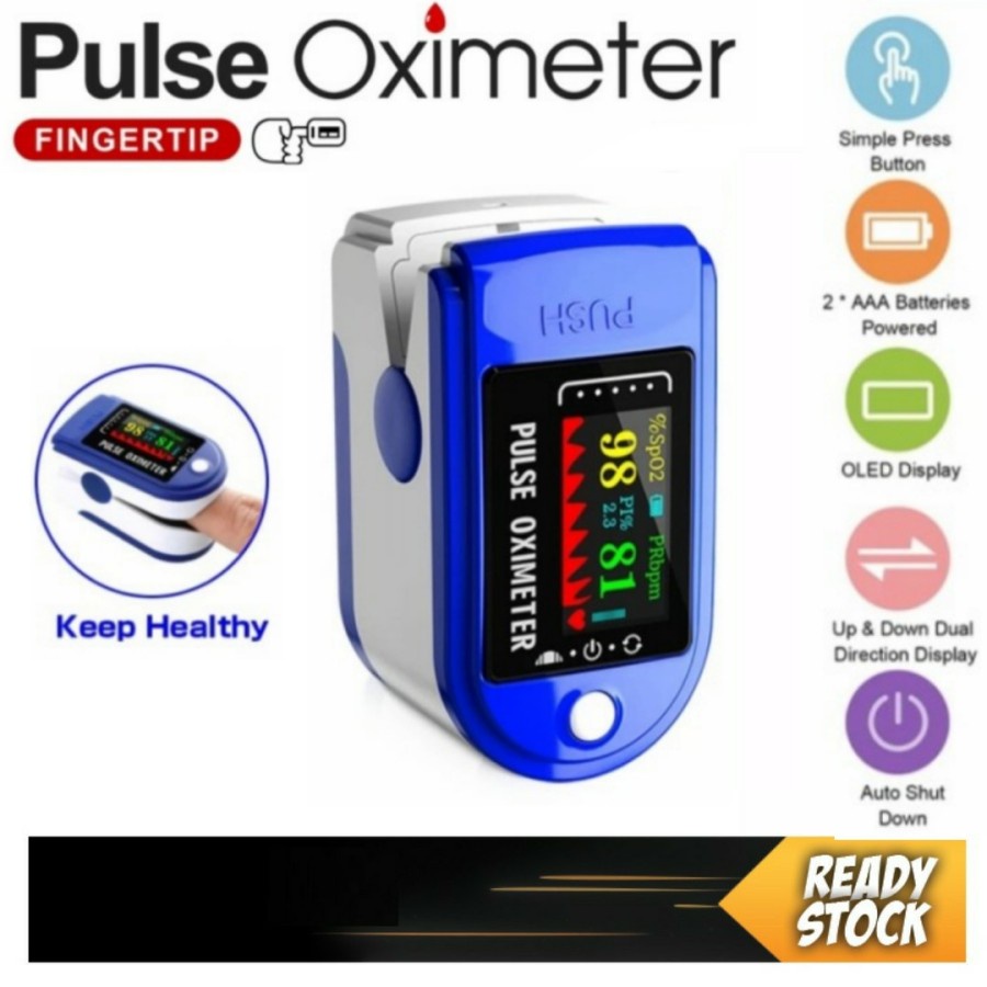 Fingertip LK88 Pulse Oxymeter LCD Full Colour Alat Pengukur Oksigen Oximeter Fingertip LK88