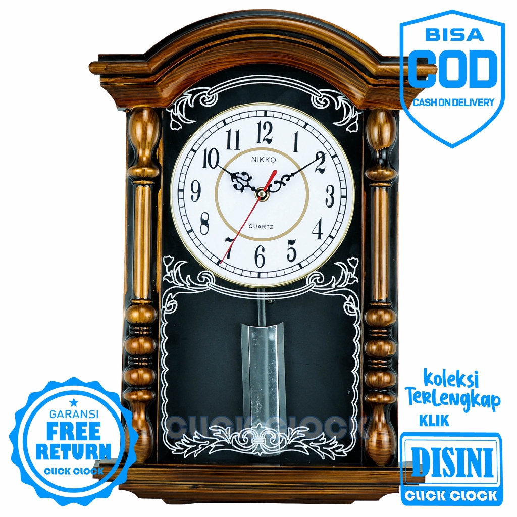 Jam Dinding Bell Bandul Nikko NK-122 Wall Clock Bagus Hiasan Dinding Minimalis