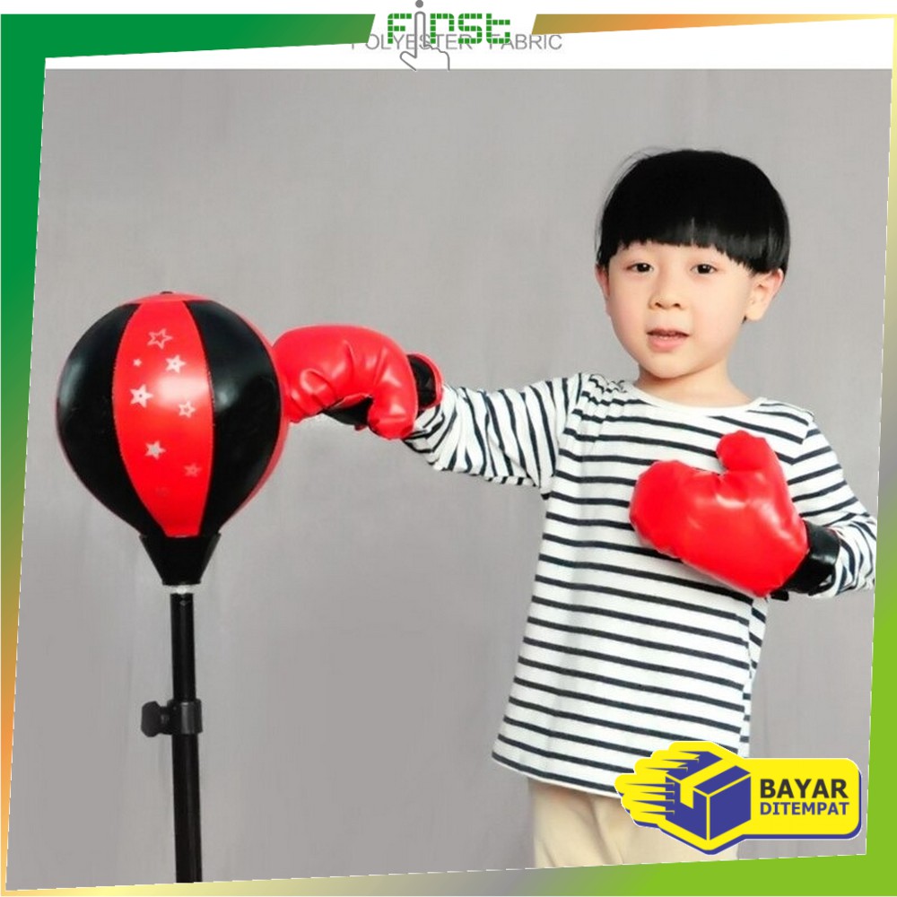 Mainan Alat Latihan Tinju Set Anak Maenan Samsak Tinju Speed Boxing Ball Sarung Tinju